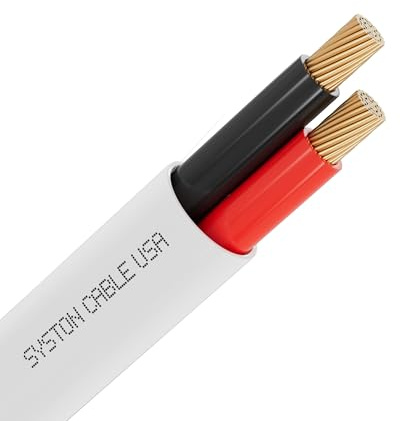 SYSTON 22/2 Fire Security Burglar Station Sound Alarm Control Cable Wire, Plenum-Rated CMP/CL3P Unshielded Stranded Copper UL/ETL, UV Resistant for Indoor/Outdoor Low Voltage Application Use - 20 FT