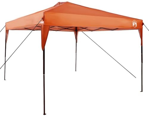 vidaXL Tenda Pop Up vitaXL Arancione in Tessuto Oxford 300 x 300 cm. Ombra Esterna Facile da Montare. Include Struttura, Borsa di Trasporto, Corde di Tensione e Chiodi da Terra. Perfetta per Feste ed