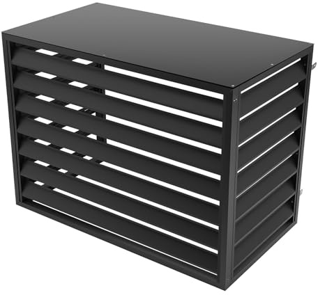 Copertura per condizionatori d'aria, in alluminio, per esterni, resistente alle intemperie, con lamelle di ventilazione, recinzione protettiva indipendente per giardino, balcone e terrazza, 110 x 60 x
