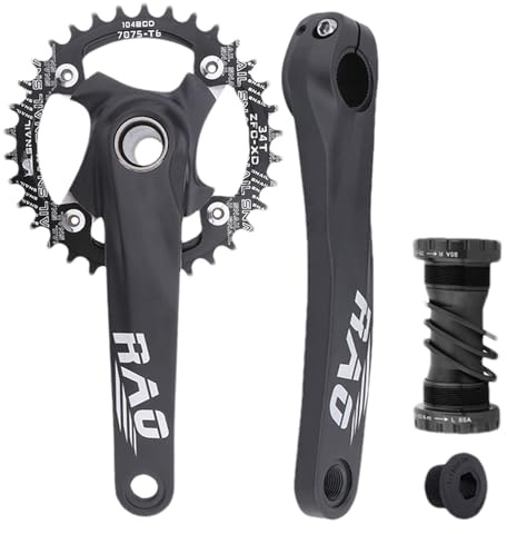 Set manovella per bicicletta in alluminio – 170 mm cavo cavo integrato set manovella per bicicletta, robusta e stretta, in lega di alluminio, cuscinetto a pedale durevole, braccio resistente |