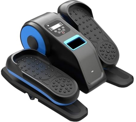 Mini Elektrisk Ellipstränare Hemmakontor Kompakt Stepper Lågpåverkan Tyst Rehab Fitnessmaskin Blå Svart Inga Ledstänger TystgåEnde