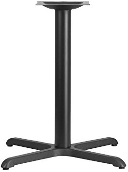 Flash Furniture 30 x 30 Restaurant Table X-Base with 3 Diameter Table Height Column, Commercial X-Base Cast Iron Restaurant Table Base, Black