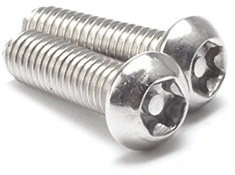 M8 x 25 mm Pin en cabeza tornillos Torx, 304 Acero inoxidable Pin Torx botón cabeza tornillos de seguridad, mano derecha hilos, métricas, 8 unidades)