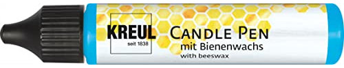 KREUL 49706 - Candle Pen, hellblau, 29 ml, Kerzenstift mit feiner Malspitze, Farbe mit Bienenwachs zum Verzieren & Bemalen von Kerzen