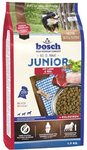 bosch HPC Junior con agnello e riso | Cibo secco per cani per allevare cuccioli sensibili dal punto di vista nutrizionale | 1 x 1000 g