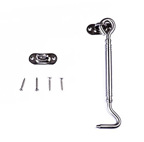 Sturmhaken, Kabinenhaken Beschläge Edelstahl Fensterhaken mit fester für Garagentor Fenster 153mm