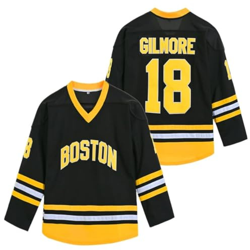 Maillot de Hockey pour Homme Boston Happy Gilmore 18 Adam Sandler 1996 avec Coutures Noires - Noir - XX-Large
