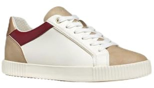 Geox Femmes D Blomiee CSneakers, Optic White Lt Taupe, 37 EU