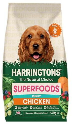 Harringtons Superfoods Complete Grain Free Dry Puppy Food Chicken with Veg 1.7kg (Pack of 4) - Made with All Natural Ingredients (Packaging may vary)