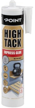 POINT HIGH TACK Colle de montage pour éléments de construction très lourds Colle hybride MS Polymère Colle hybride pour intérieur et extérieur Imperméable Haute élasticité 290 ml (1 cartouche, gris)