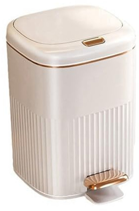 Eioeeklop 10L Luxury Pedal Trash Can for Bathroom, Large Capacity Waterproof Kitchen Recycle Bin with -Type Lid