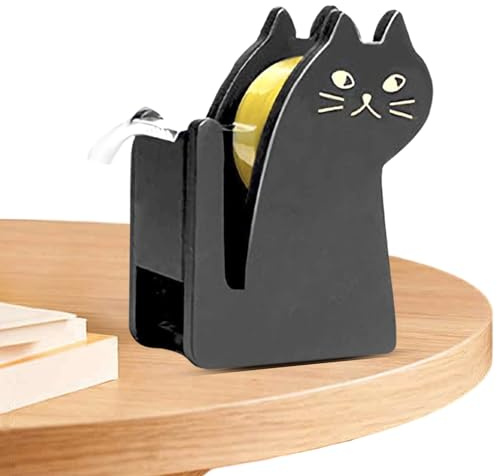 Tejpdispenser – kattbandsdispenser skärare | kattformad tejp med viktad bas | Brevprodukter självhäftande tejp skärare bärbar för vardagsrum, klassrum, studierum, sovsal