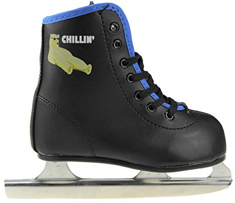 American Athletic Shoe Boy's Little Rocket Double Runner Ice Skates, Black, 12