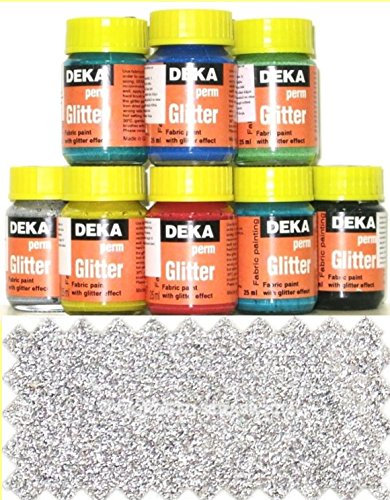 Textilfarbe DEKA GLITTER mit Glitzer Grau Silber Silber 2496