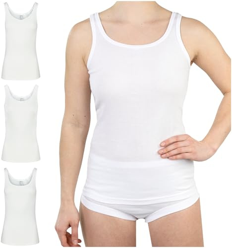 SES Paquete de 3 Camiseta Interior en 100% algodón para Mujer