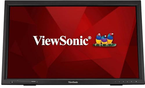 ViewSonic TD2423 24-inch 1080p HD IPS 10-Point Touch Monitor with Scratch-Resistant Screen, Stylus Compatible, Dual Integrated Speakers, HDMI, VGA, DVI, Adjustable Tilt