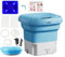 Wrneaoch Lavatrice da Campeggio Pieghevole 6L 36W, Mini Lavatrice con Sterilizzazione a Luce Blu, Efficace, Blu