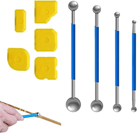 smashing Kit raschietto, kit di attrezzi per rimuovere guarnizioni, spatola in silicone per rimuovere raschietti, rimozione guarnizioni, colla per vetro, raschietto angolare per bagno