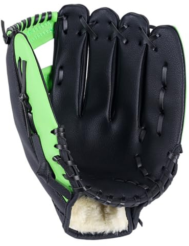 ZYYRSS Sport softbollhandske vänsterhänt förtjockning kanna softbollhandskar basebollhandske för barn/ungdomar/vuxen, höger hand överkast (grön, 32,8 cm)