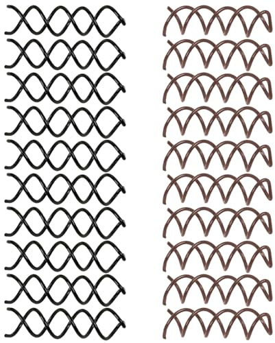20 Horquillas Espirales, Agujas Rotas Simples, Herramientas De Mezcladores De Cabello, Accesorios Para El Peinado De Bricolaje (Negro, Marrón).
