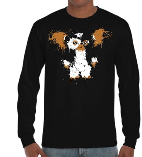 the Fan Tee Camiseta de Adulto de Manga Larga de Hombre Peliculas Gremlins Gizmo 021 L