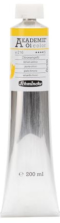 Schmincke – AKADEMIE® Öl color, feine Künstler-Ölfarben, Zitronengelb, 41 216 015, 200 ml Tube, höchst lichtecht, Ölmalerei