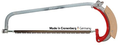 BERGER Handbügelsäge 69042 | Hochleistungs-Bügelsäge | 35?cm Sägeblatt & impulsgehärtete Spitzen | 360° drehbare Holzsäge mit Schnellspannung | Grobe Zahnung für weiches Holz | Made in Germany
