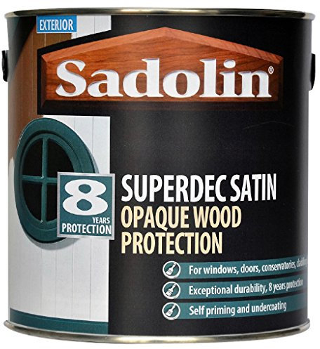Sadolin 5 Litre Superdec Satin Opaque Woodstain Superwhite