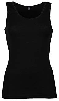 Dilling Damen Merino Wolle Tanktop Schwarz 38 – Unterhemd Aus 100% Bio Merinowolle – Atmungsaktives Trägershirt Ohne Superwash – Nachhaltige Damen Unterwäsche