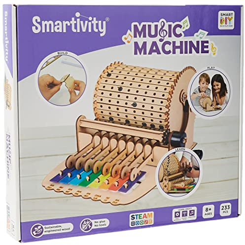 Smartivity - Xylophone - Music Machine - Jouet de construction en bois- Construisez le xylophone, ajoutez les chevilles et tourner la poignée pour jouer la musique de votre choix - A partir de 8 ans