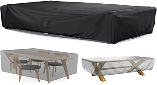Garden Furniture Covers Waterproof 170x94x71cm, Trunk Patio Furniture Covers 600D Oxford Fabric with PU Coating, Anti-UV, Outdoor Table Cover with Large Air Outlet for Tables, Chairs, Sofa Sets
