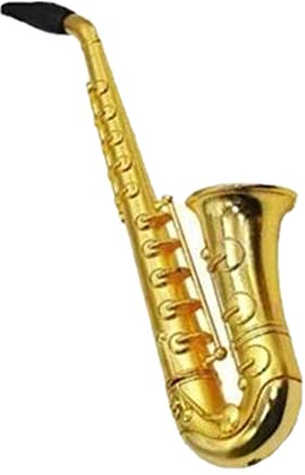 ONE BEST DEAL Metal Saxophone Smoking Pipe with 5 Screens Pocket Size Portable Cigarette Hookah Weed Pipe Smoke Tobacco Leaf Hand Durable Pipes Perfect for Tobacco Smoke lover