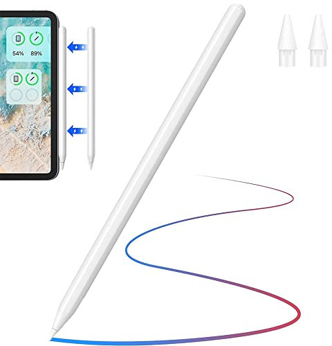 TECHGEAR Pencil 2nd Generation iPad, Magnetic Wireless Charge Pencil Stylus for Apple iPad Pro 11 / 12.9 6/5/4/3 Gens, Air 4/5, Mini 6, Tilt Sensitivity Palm Rejection Apple Stylus Pen