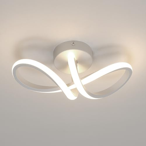 DAXGD Plafoniera led Soffitto Moderne, Lampadario LED Curva 20W 2500 Lm, Lampada da Soffitto Luce Neutra 4500K per Soggiorno, Camera da letto, Sala da Pranzo