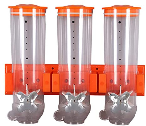 Getreidespender, Lebensmittelspender, an der Wand montierter Müslispender, luftdichtes Lebensmittel-Aufbewahrungsbehälter-Set, Organisation von Küche und Speisekammer mit 3 Tassen, Dreifach-Kanister