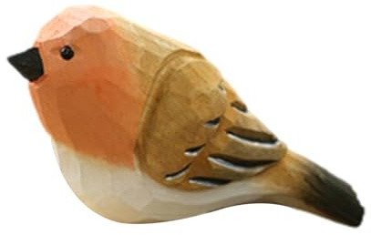 Teksome Pájaros de madera, pájaros de madera tallados a mano, pájaros decorativos, estatuas y figuras de pájaros para exteriores e interiores, decoraciones de pájaros para el hogar y el jardín