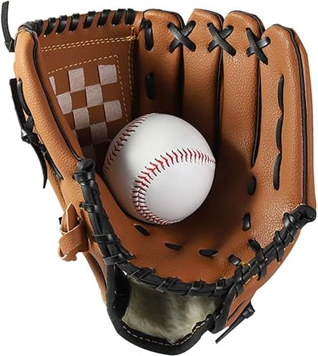 YJZQ Gant de Baseball pour Main Gauche Gant droitier Enfant Gant de Softball en Cuir PU 11.5in Gant Entraînement Sport Gant tressé sans Balle pour Débutants ou Compétition