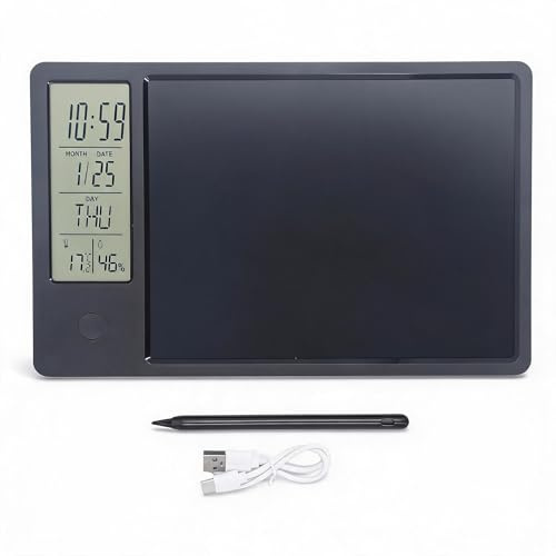 Calendrier de Tablette de Planificateur Numérique électronique avec Affichage de L'heure, de la Température et de l'humidité, Calendrier électronique Multifonctionnel pour le