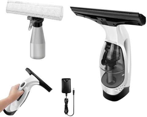 Fenstersauger, Kabelloser, Wiederaufladbarer Fenstersauger, Elektrisches Fensterreinigungsgerät für die Dusche, Glaswandreiniger, Staubsauger für Fenster, 150 ml Wassertank