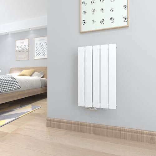 T&K Radiatore piatto, 630 x 385 mm, bianco, design monostrato, orizzontale, moderno radiatore a pannello, radiatore da bagno