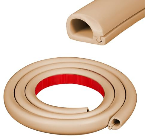 Inscrip Mini canaleta para cables autoadhesiva, flexible, semicircular, suelo para protección de cables, para casa, oficina, suelo universal, para exteriores, interiores, canales de cables, 7 mm de