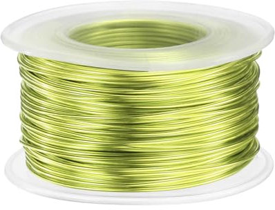 sourcing map 18 Gauge Aluminum Craft Wire 1.0mm 98.5ft Flexible Bendable Anodized Metal Jewelry Sculpting Wire for Jewelry Making Modelling Craft DIY, Apple Green