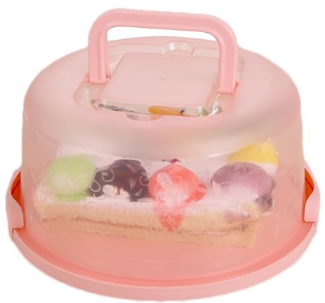 Sucritude Porta Torta Plastica Trasparente, 10 Pollici Contenitore Porta Torta Tondo, Portatorte Da Trasporto Con Coperchio E Maniglia, Per Trasportare Torte Noci Frutta, Ottimo Regalo Per Le Donne