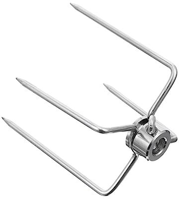 Toddmomy Forchetta Per Carne in Acciaio Inossidabile 304 Per Girarrosto e Barbecue Punte Affusolate e Vite Regolabile, Utensile Per Grigliate e Spiedo Resistente Per Uso Esterno