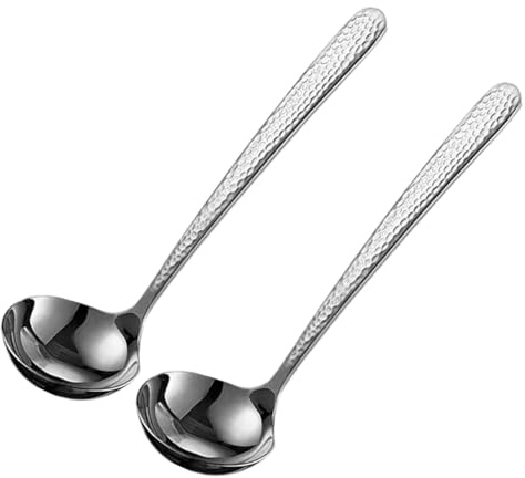2 stycken små slev soppskedar SUS304 rostfritt stål soppsked 20 cm såssked diskmaskinssäker
