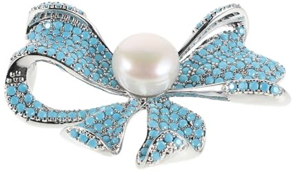 Holibanna Spilla da Abito Fiocco Blu in Calaite, Spilla da Colletto Elegante per Donne, Accessorio per Sciarpe e Abiti Formali, Facile da Indossare e Regalo Raffinato