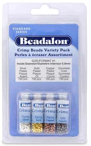 Beadalon 600-Piece Crimp Bead Variety Pack, 305X-109