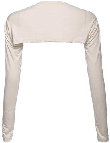 YEESAM Bolero Shrug Womens Long Sleeved Bolero-style Arm Sleeves - Hijab Accessories (beige)