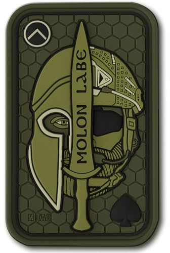 M-Tac Morale Patch Molon Labe Spartan PVC Tactical Hook Fasteners (Olive)