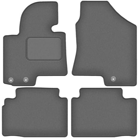 Wielganizator Velours Fußmatten 4-TLG Set passend für Hyundai ix35 (2009-2015) | Qualität: CARLUX, passgenau, Graphit/Grau